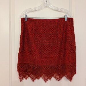 Banana Republic Orange Lace Mini Skirt SZ 10